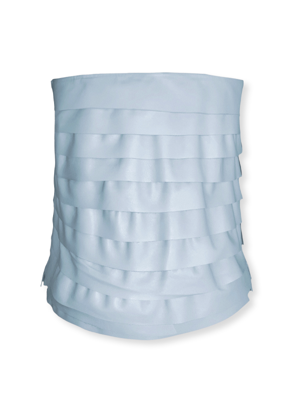 top de couro em camadas, top de couro, top ondas